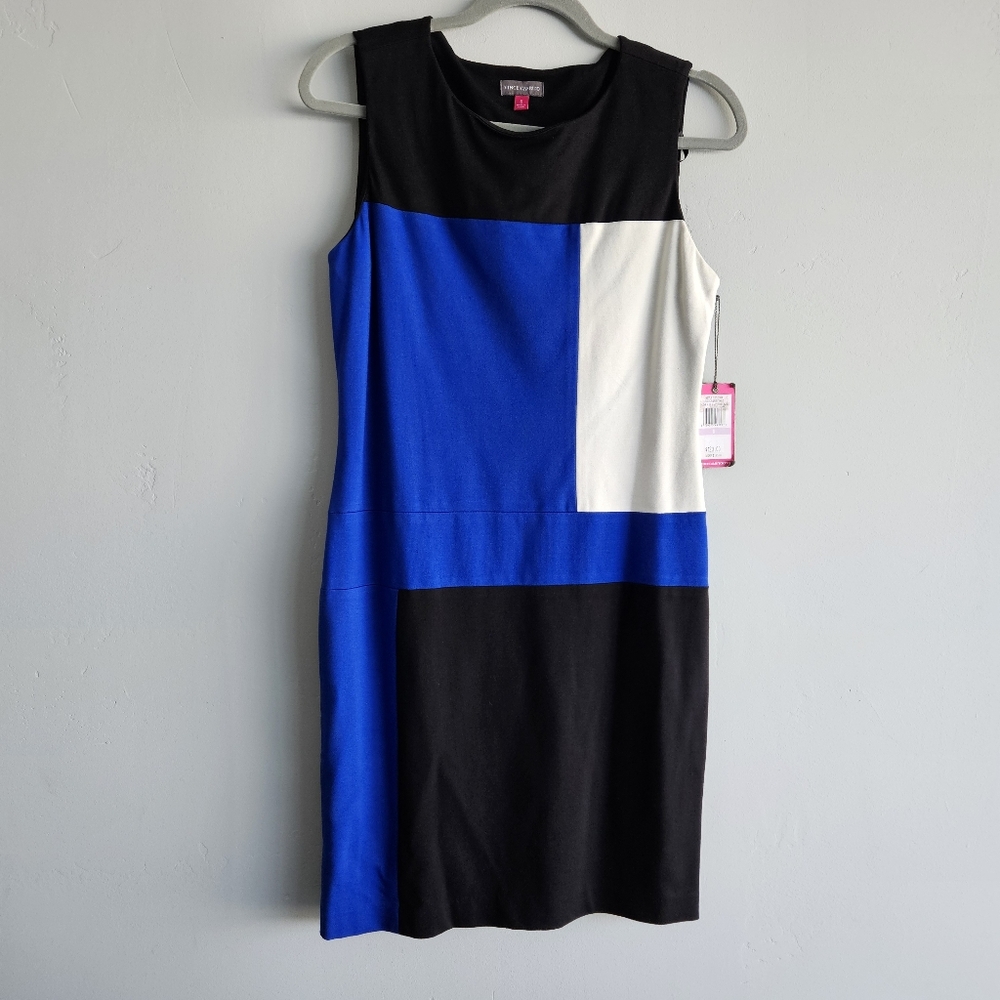 Vince Camuto Blue, Black, and White Mini Dress